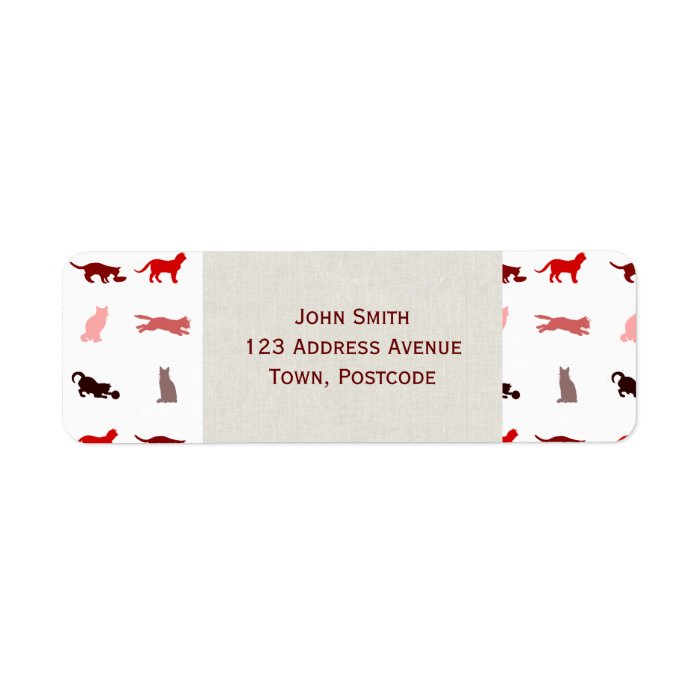 Red Cat pattern Custom Return Address Labels
