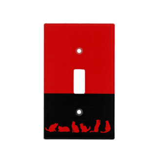 Red Cat silhouette Light Switch Cover