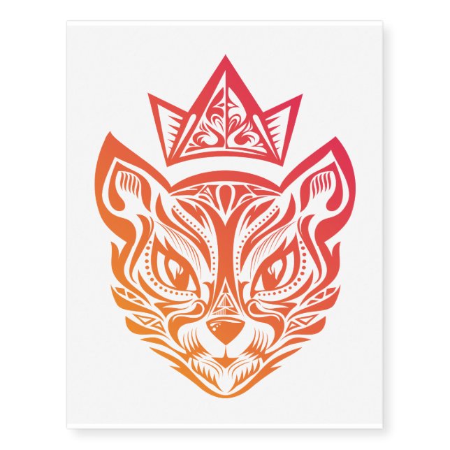Red cat temporary tattoos (Front)