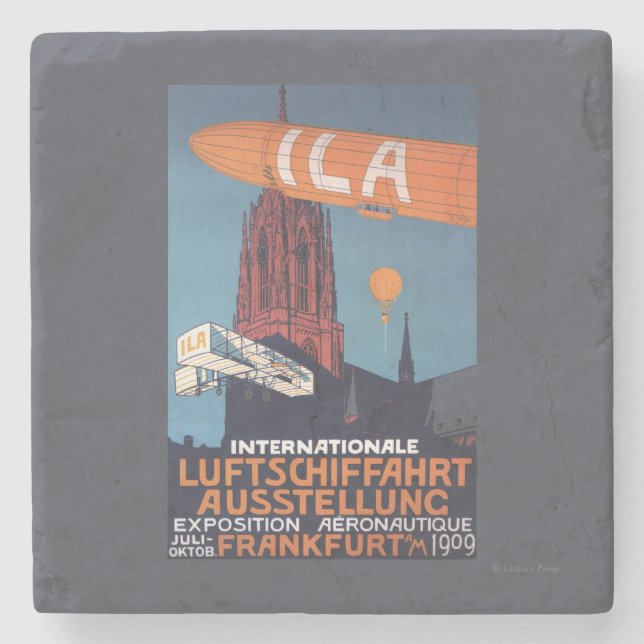 Red Cathedral - 1st Aeronautical Exposition Stone Coaster (Front)