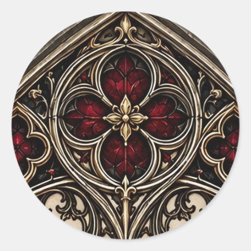 Red Cathedral Arch Gothic Wedding Envelope Seals