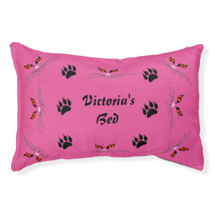 Red Cats Eyes Personalized Cat Bed