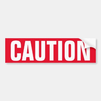 Red Caution Sign On Vinyl Sticker by iprint at Zazzle