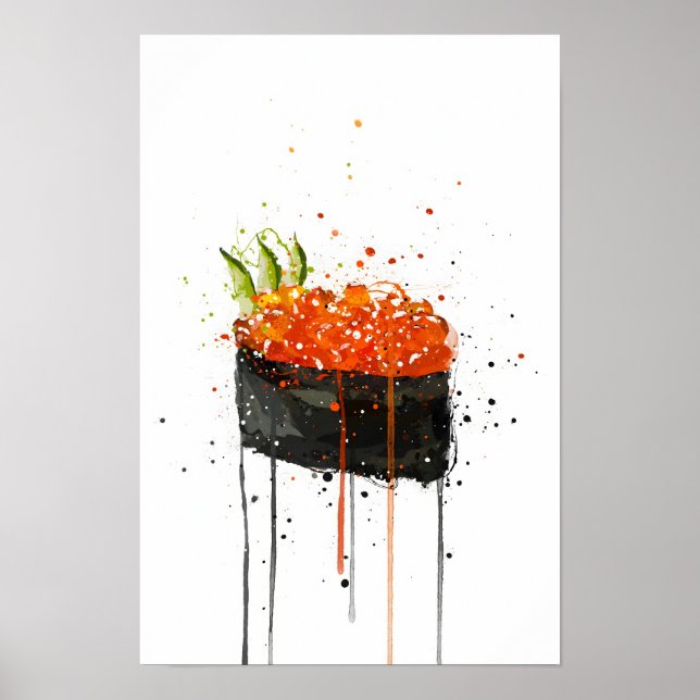 Red Caviar Gunkan Sushi Poster (Front)