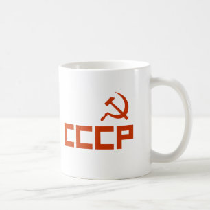 Red CCCP Hammer and Sickle Coffee Mug