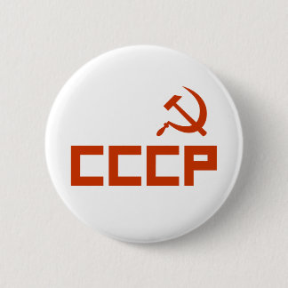 Red CCCP Hammer and Sickle Pinback Button