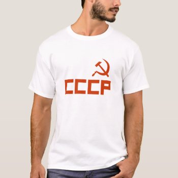 Red Cccp Hammer And Sickle T-shirt by robby1982 at Zazzle