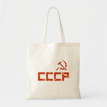 Red Cccp Hammer And Sickle Tote Bag by robby1982 at Zazzle