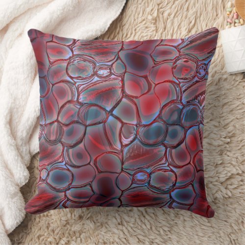 Red cell tissue with soft light flare or inflated  throw pillow