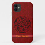 Red Celtic Art Spiral Design On A Key Pattern Ipod Iphone 11 Case at Zazzle