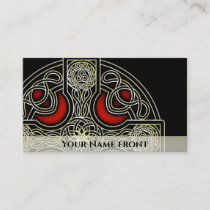 red Celtic cross Business Card