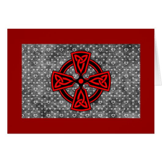 Red Celtic Cross Distressed Background Cards (Front Horizontal)