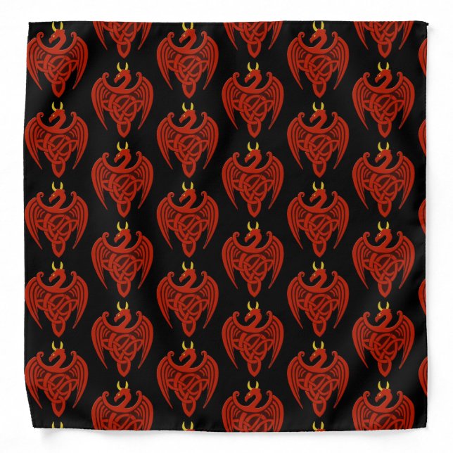 Red Celtic Dragon Bandana (Front)