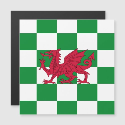 Red Celtic Dragon Flag Chequered Mystical Creature