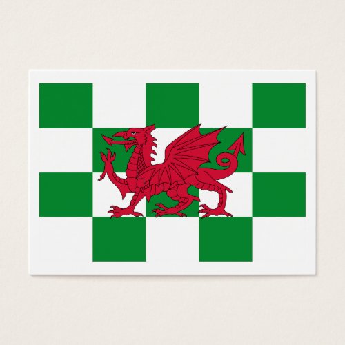 Red Celtic Dragon Flag Chequered Mystical Creature