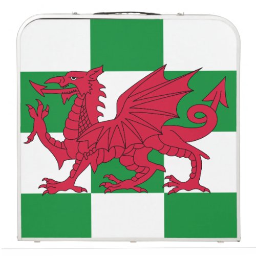 Red Celtic Dragon Flag Chequered Mystical Creature Beer Pong Table
