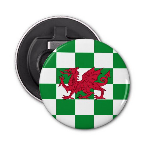 Red Celtic Dragon Flag Chequered Mystical Creature Bottle Opener