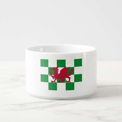 Red Celtic Dragon Flag Chequered Mystical Creature Bowl