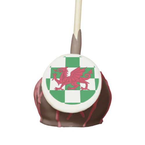 Red Celtic Dragon Flag Chequered Mystical Creature Cake Pops