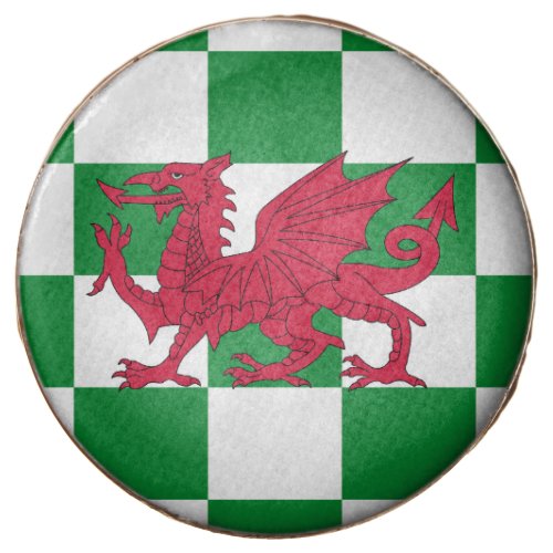 Red Celtic Dragon Flag Chequered Mystical Creature Chocolate Covered Oreo