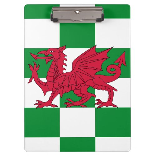 Red Celtic Dragon Flag Chequered Mystical Creature Clipboard