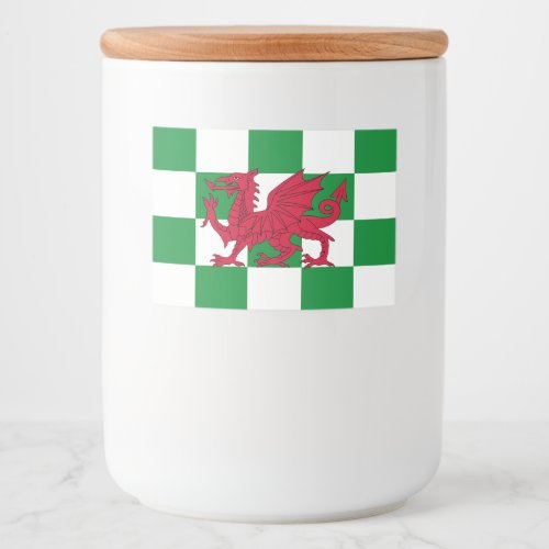 Red Celtic Dragon Flag Chequered Mystical Creature Food Label