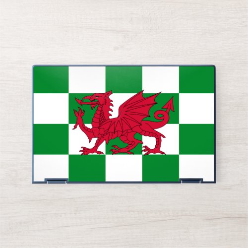 Red Celtic Dragon Flag Chequered Mystical Creature HP Laptop Skin