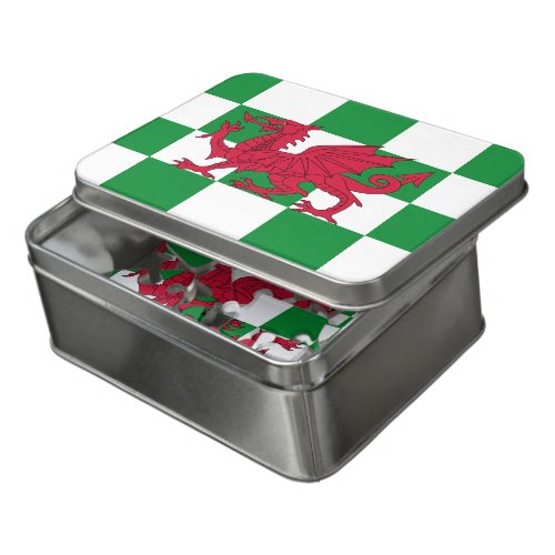 Red Celtic Dragon Flag Chequered Mystical Creature Jigsaw Puzzle