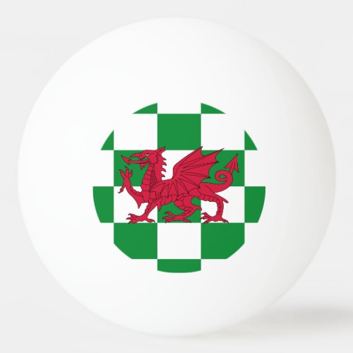 Red Celtic Dragon Flag Chequered Mystical Creature Ping Pong Ball
