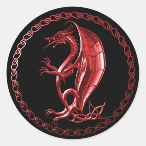 Red Celtic Dragon Sticker