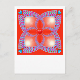 Red Celtic Heart Fractal Pattern Postcard