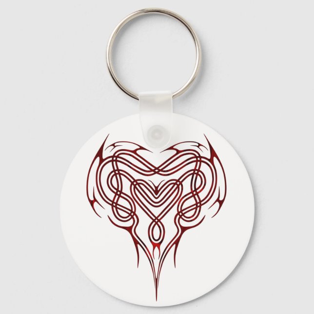 Red Celtic Heart Knot Keychain (Front)
