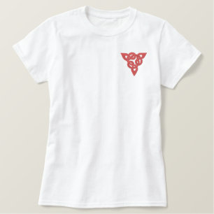 Red Celtic Irish Knotwork Symbol Design Embroidered Shirt