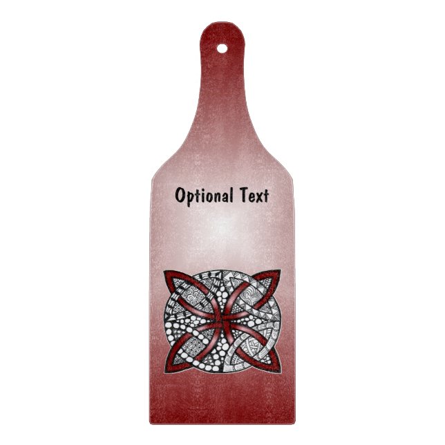 Red Celtic Knot Original Artwork Cutting Board (Front)