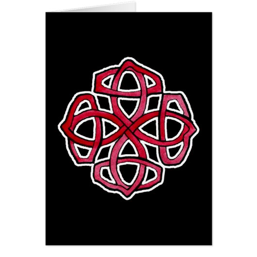Red Celtic Knotwork Circle Cards (Front)
