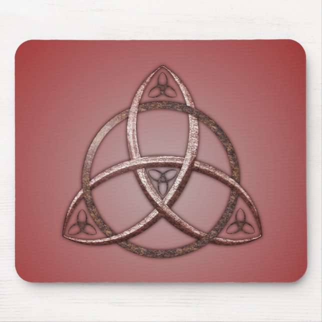 Red Celtic Trinity Knot Mouse Pad (Front)