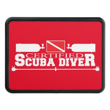 Red Certified Scuba Diver Hitch Cover by RelevantTees at Zazzle