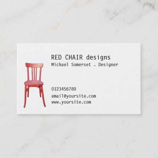 Customizable Red Chair Business Card
