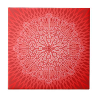 Red Chakra Mandala Sacred Geometry Ceramic Tile