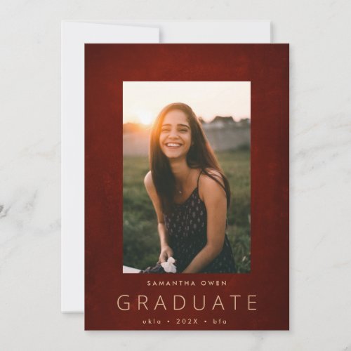 Red Chalk Border Modern Photo University Grad Announcement