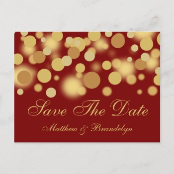Red Champagne Bubbles Save The Date Post Card by bridalwedding at Zazzle