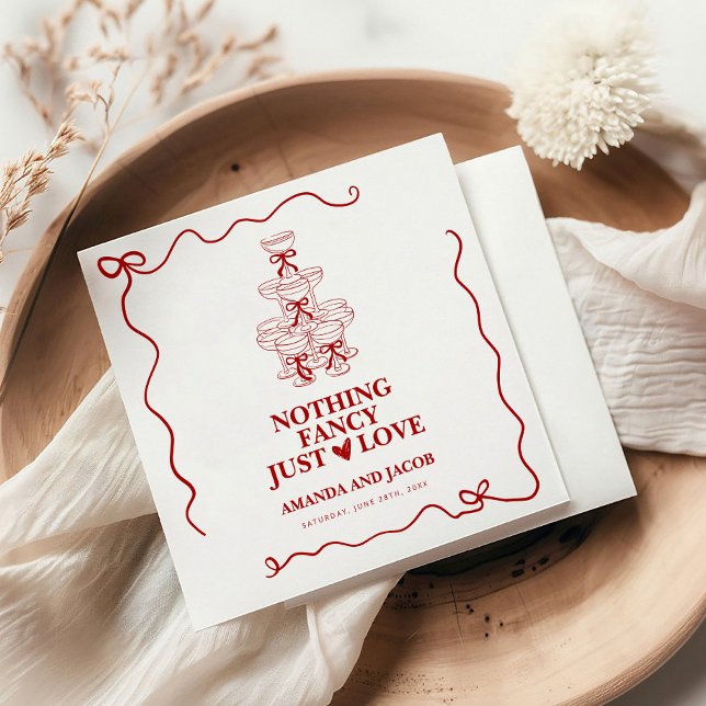 Red Champagne Tower Nothing Fancy Just Love  Napkins (Creator Uploaded)