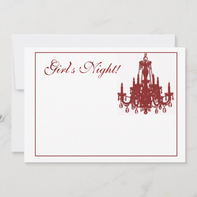 Red Chandelier Invitation (Front)
