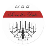Red Chandelier Save the Date Stickers