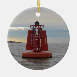 Red Channel Buoy Ceramic Ornament