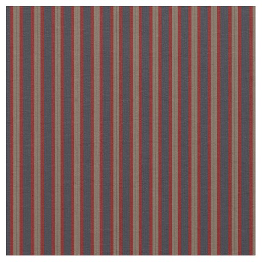 red, charcoal gray, slate blue-gray, khaki stripes fabric