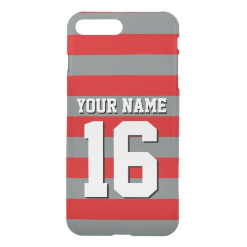 Red Charcoal Team Jersey Preppy Rugby Stripe iPhone 8 Plus7 Plus Case