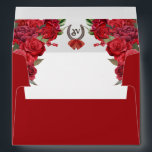 Red Charro Country Western Ranch Style Quinceañera Envelope<br><div class="desc">Beautiful red roses floral quinceañera invitation design for a western themed/charra theme quince años. An elegant design for a red quinceañera birthday celebration. Pair this with the matching Invitation in the Pretty Inviting shop. Customizable quinceañera design. Make this design custom and your own and have it printed and delivered right...</div>