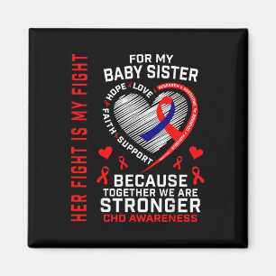 Red Chd Awareness Baby Sister Heart Disease Matchi Magnet