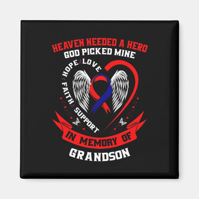 Red Chd Heart Disease Awareness In Memory Of Grand Magnet (Front)